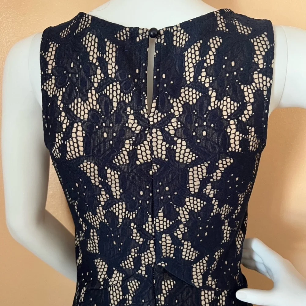 NWOT Navy Lace Floral Dress with Lining - Picture 6 of 9